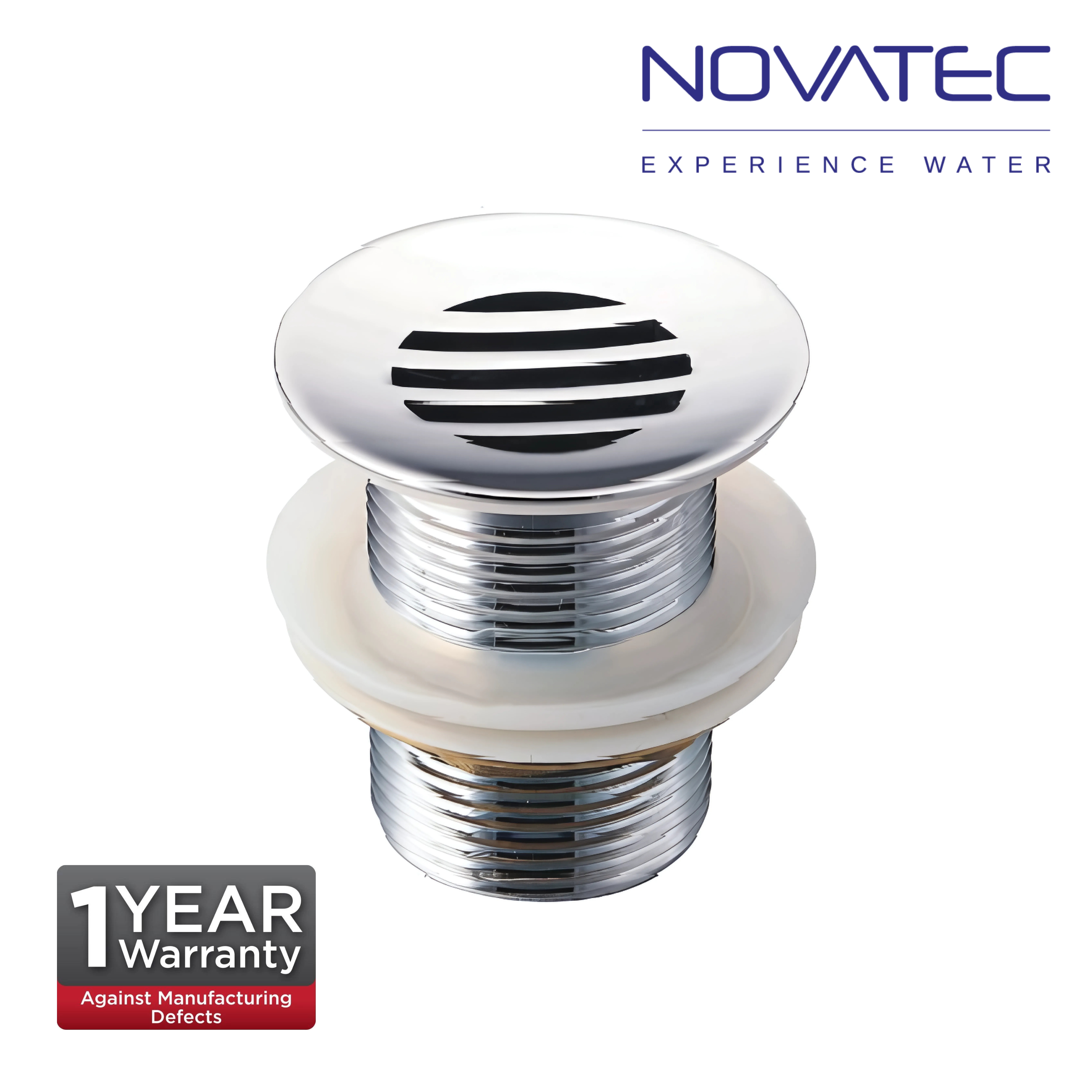 Novatec  32mm CP Brass Flow Waste Without Overflow Hole (A49)